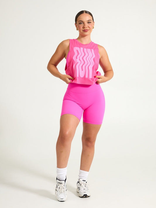 Run Crop Tank - Pink Crush