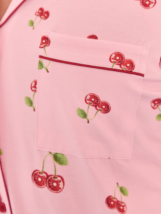 Pajama Pants Set - Cherry Print