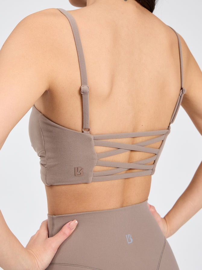 Ivy Wrap Sports Bra - Chai Latte Image 4