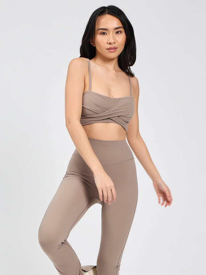 Ivy Wrap Sports Bra - Chai Latte Image 0