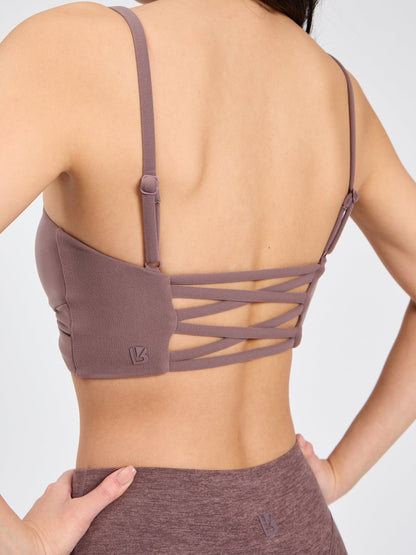 Ivy Wrap Sports Bra - Mocha Berry