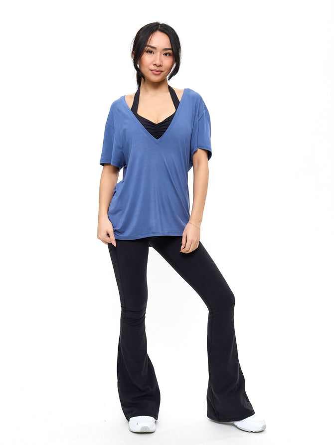 V Neck Pump Cover - Denim Blue Image 5