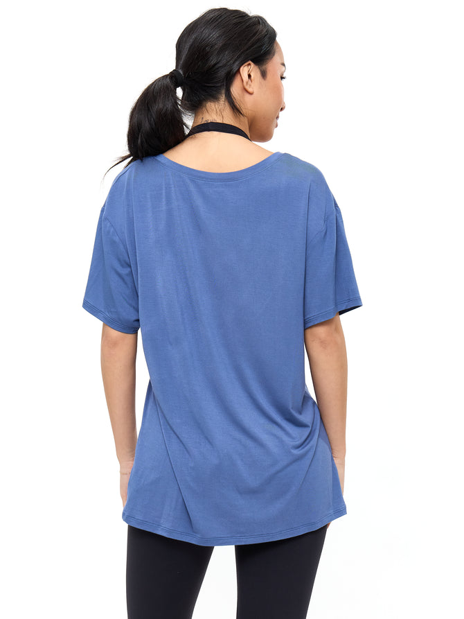 V Neck Pump Cover - Denim Blue Image 3