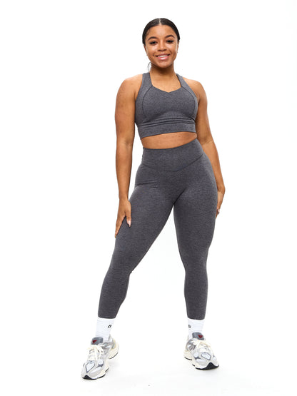 Twilight Dream Heather Sports Bra - Heather Charcoal