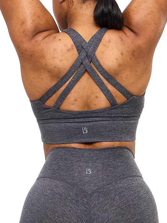 Twilight Dream Heather Sports Bra - Heather Charcoal