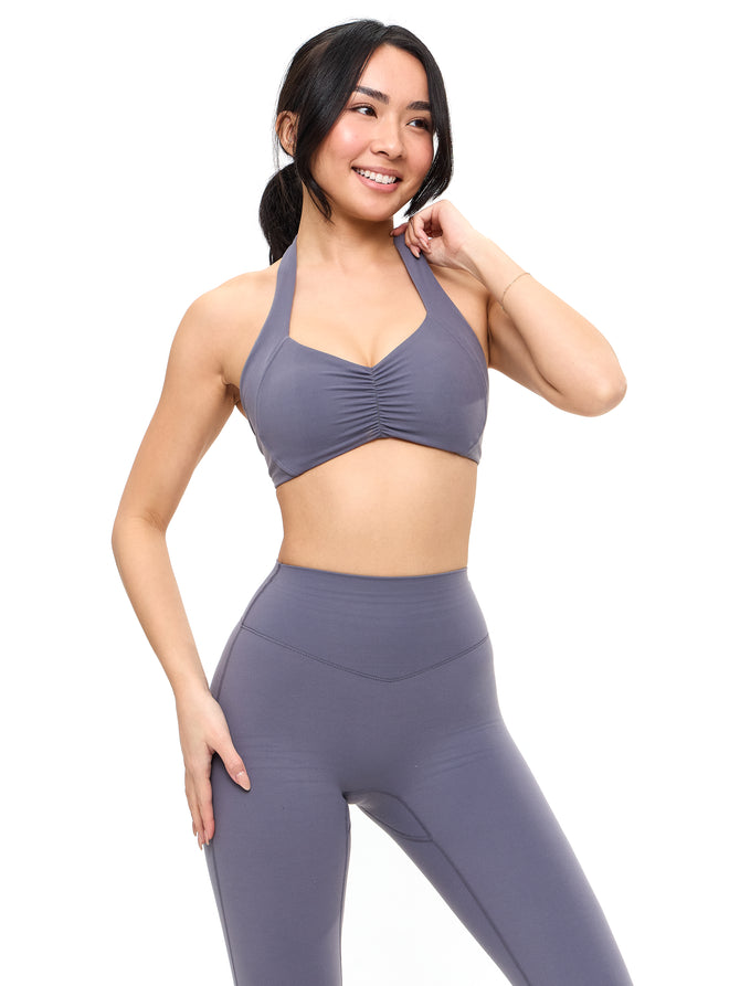 Poshknit Scrunch Halter Sports Bra - Anchor Image 2