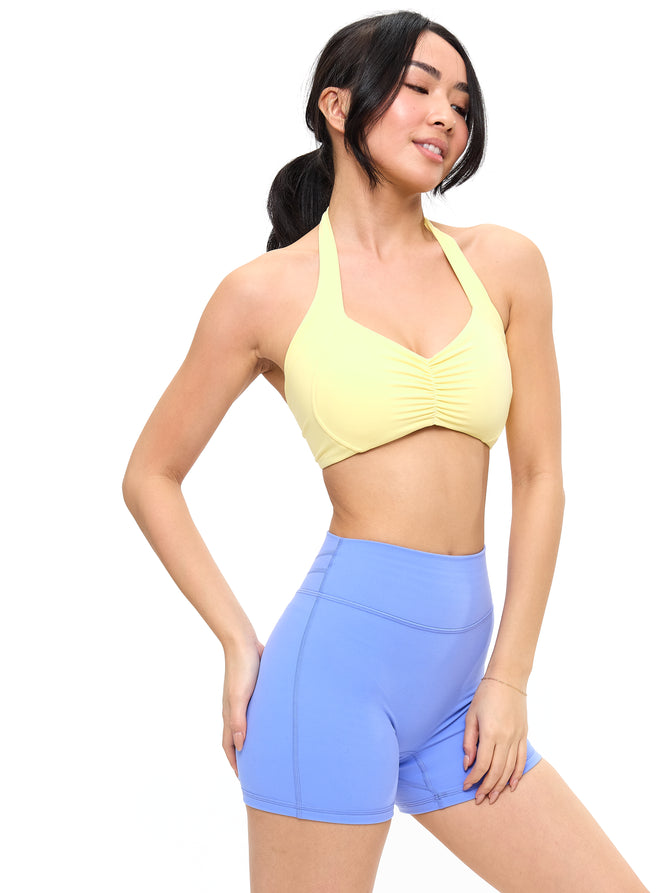 Poshknit Scrunch Halter Sports Bra - Sunbeam Image 2