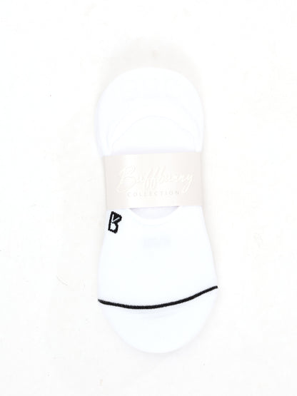 3 Pack No Show Socks - White