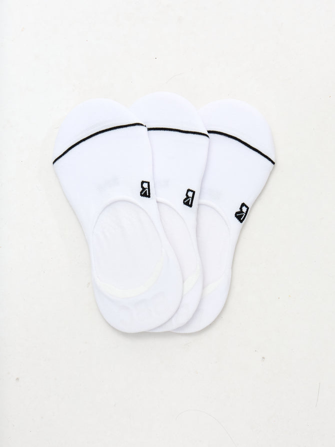 3 Pack No Show Socks - White Image 1