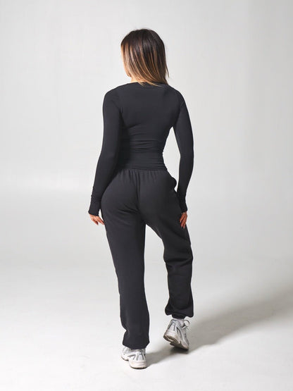 Halo Long Sleeve Hip Tee - Onyx Black
