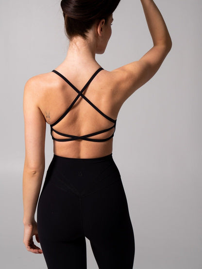 Girlfriend Reversible Sports Bra - Onyx Black and White