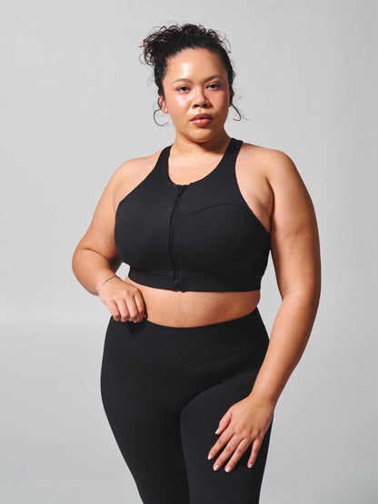 Wicked Zip Sports Bra - Onyx Black