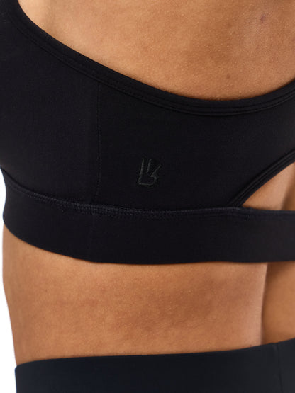 Reversible RacerBack Sports Bra - Onyx Black and White