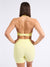 Halter Seamless Sports Bra - Afterglow Yellow Image 4