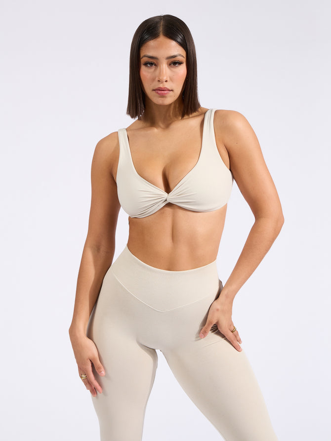 Twisted Sports Bra - Bone Image 3