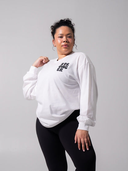Stronger Long Sleeve Tee - White