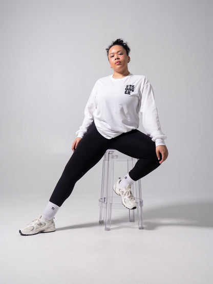 Stronger Long Sleeve Tee - White