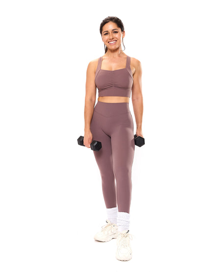 Bloom Sports Bra - Mocha Berry