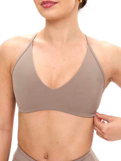 Girlfriend Reversible Sports Bra - Chai Latte and Chamomile