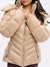 Waist Taper Puffer Jacket - Beige Image 1