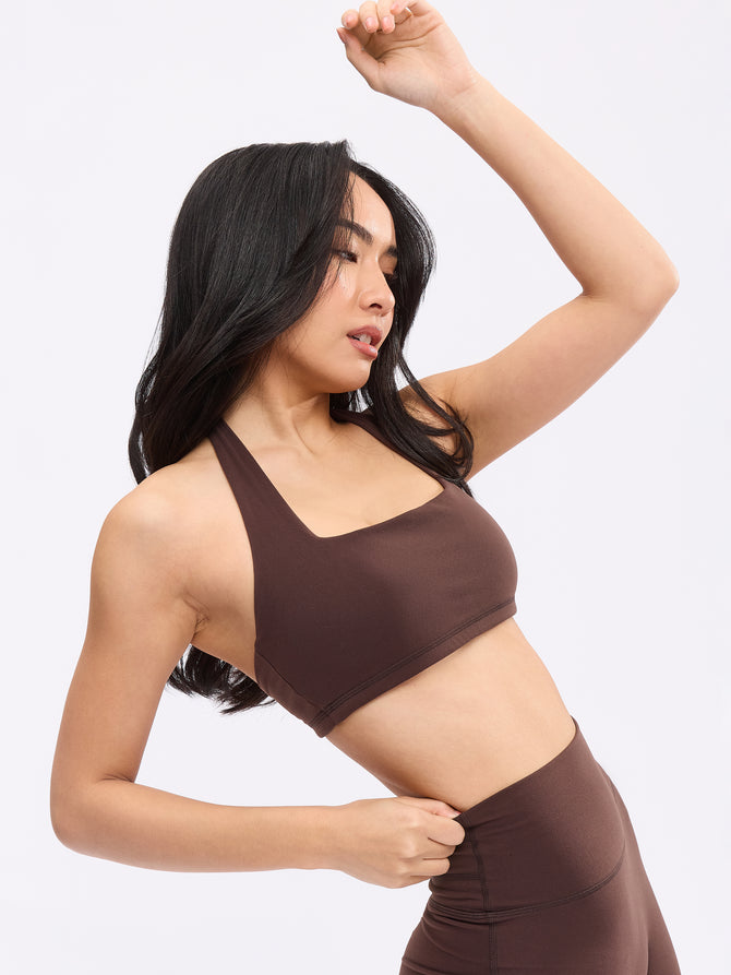 Revolution Halter Sports Bra - Journey Dark Brown Image 3