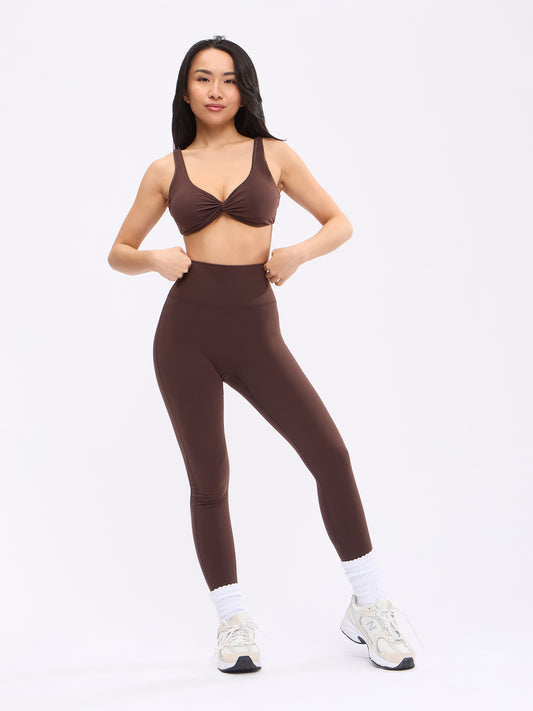 Twisted Sports Bra - Journey Dark Brown