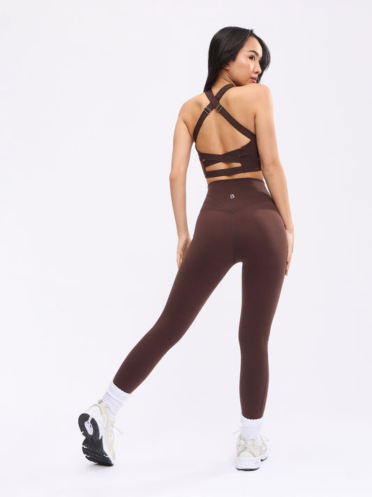 Candy Wrap Sports Bra - Journey Dark Brown