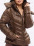 Waist Taper Puffer Jacket - Dark Brown Image 0