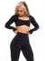 Long Sleeve Curve Crop - Onyx Black Image 0