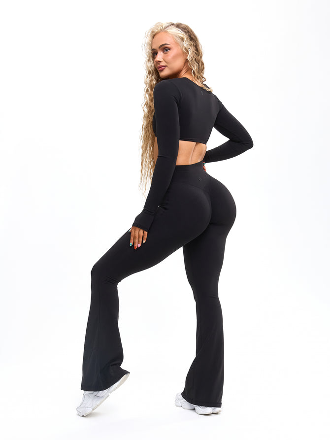 Aggressive Scrunch Flare Legging - Onyx Black Image 2