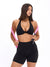 Twisted Halter Sports Bra - Onyx Black Image 1