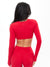 Long Sleeve Curve Crop - Lipstick Red Image 2