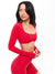 Long Sleeve Curve Crop - Lipstick Red Image 0