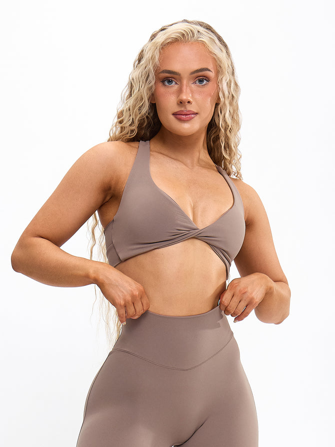 Double Twist Sports Bra - Chai Latte Image 4