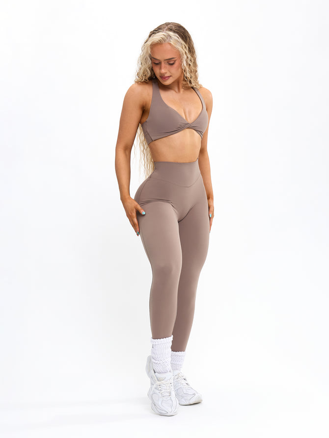 Double Twist Sports Bra - Chai Latte Image 3