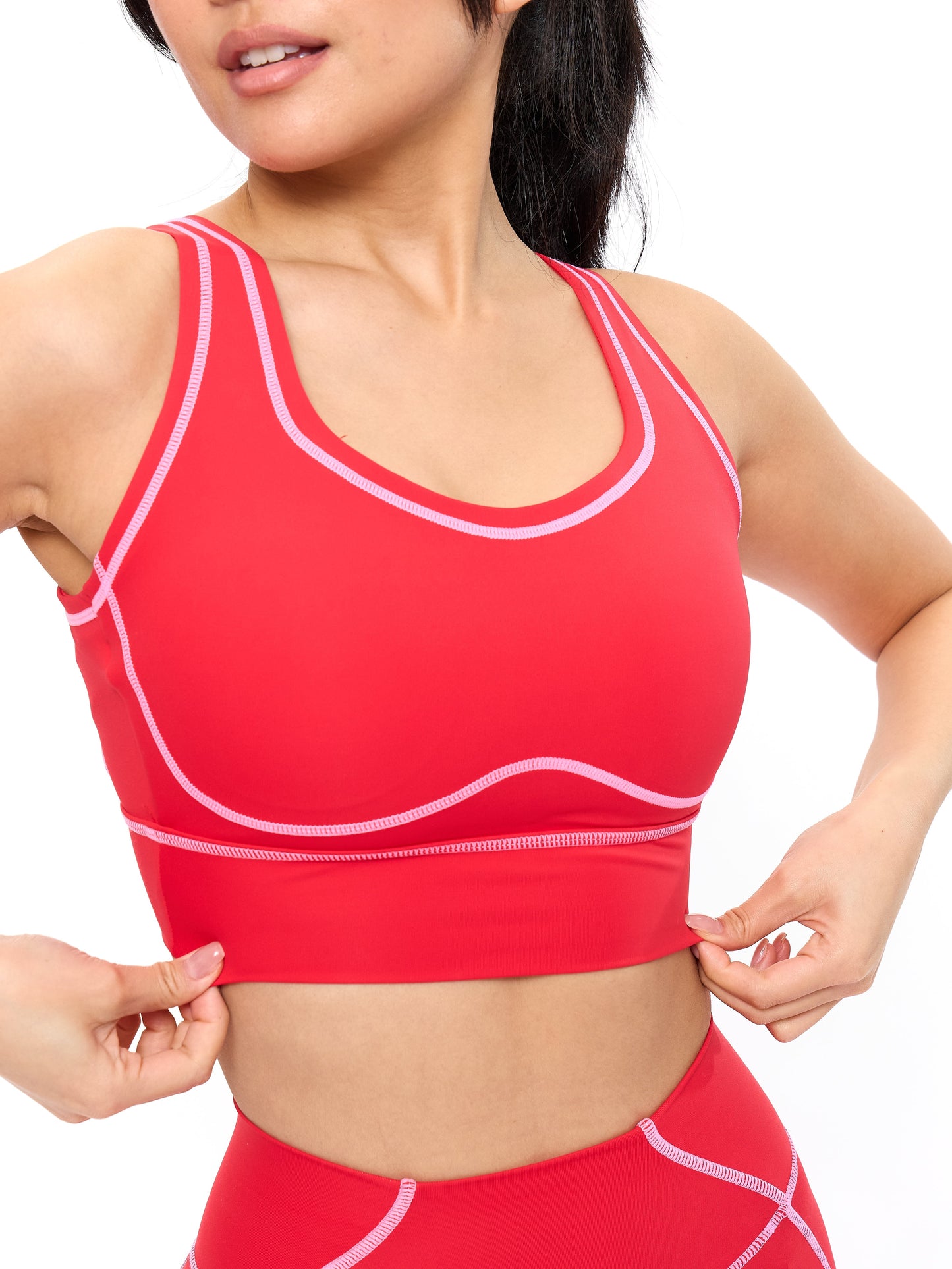 Airbrush Hourglass Sports Bra - Salsa Red