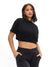 Slouchy Twist Crop - Onyx Black Image 3