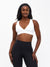 Ribbed Deep V Sports Bra - White Image 0