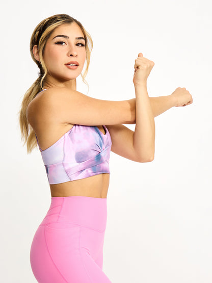 Revolution Candy Sports Bra - Purple Swirl Print
