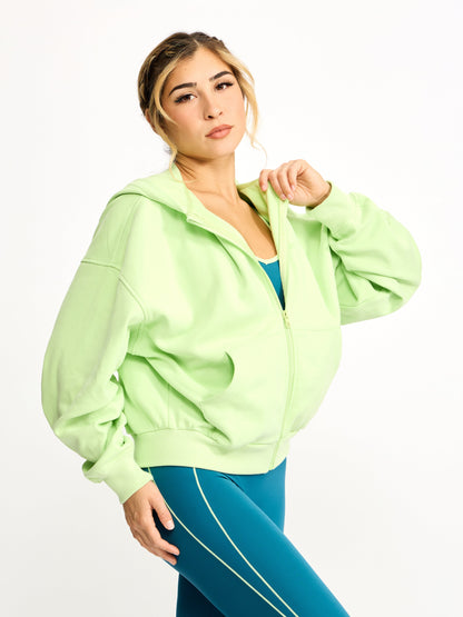 Full Zip Cloud Hoodie - Lima Bean