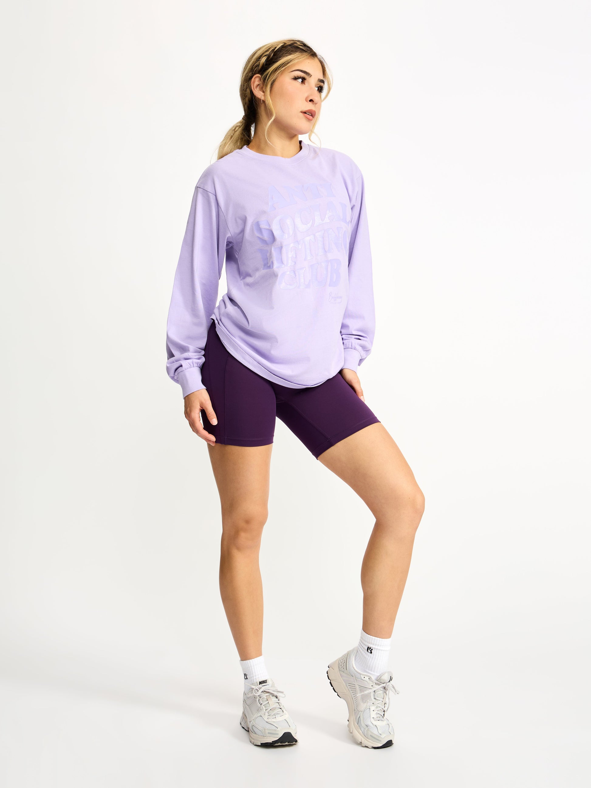 Social Long Sleeve Tee - Frosted Purple