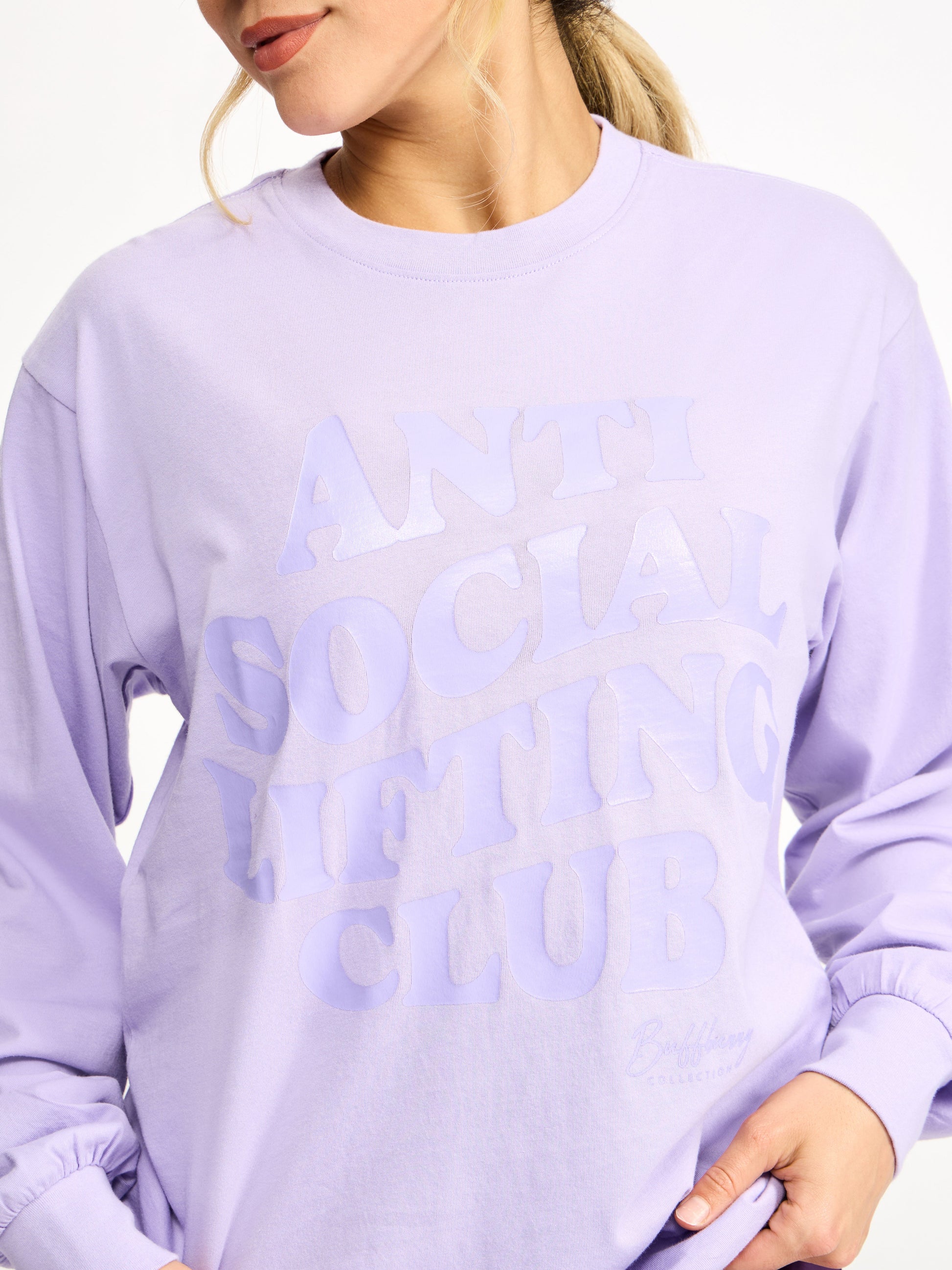Social Long Sleeve Tee - Frosted Purple