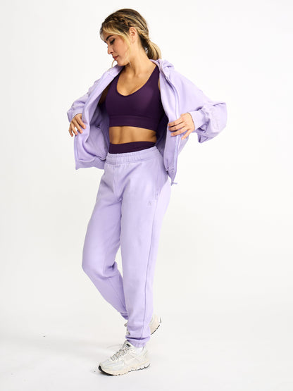 Full Zip Cloud Hoodie - Frosted Purple