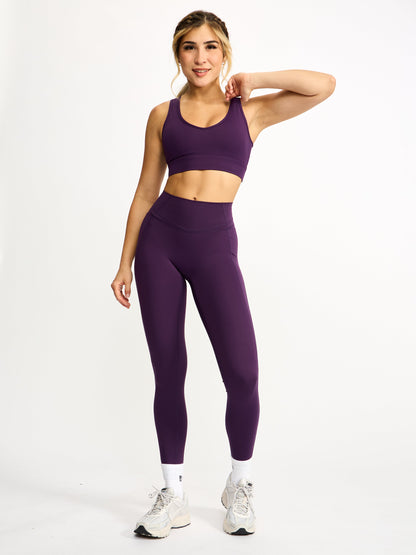 Everyday Airbrush Pocket Legging - Eggplant Purple