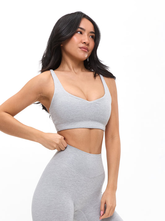 Dream Heathered Sports Bra - Heather Grey