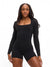 Butter Long Sleeve Bodysuit  - Onyx Black Image 0