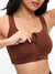 High Impact Zip Sports Bra - Mocha Image 0