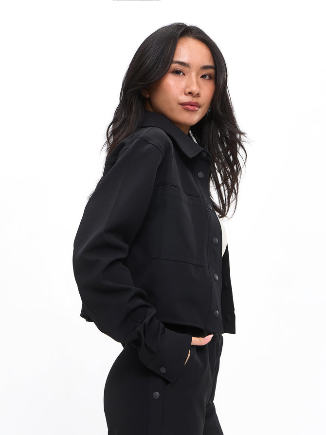 Snap Crop Jacket - Onyx Black Image 0