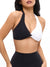 Poshknit Twist Halter Sports Bra - Black / White Image 5