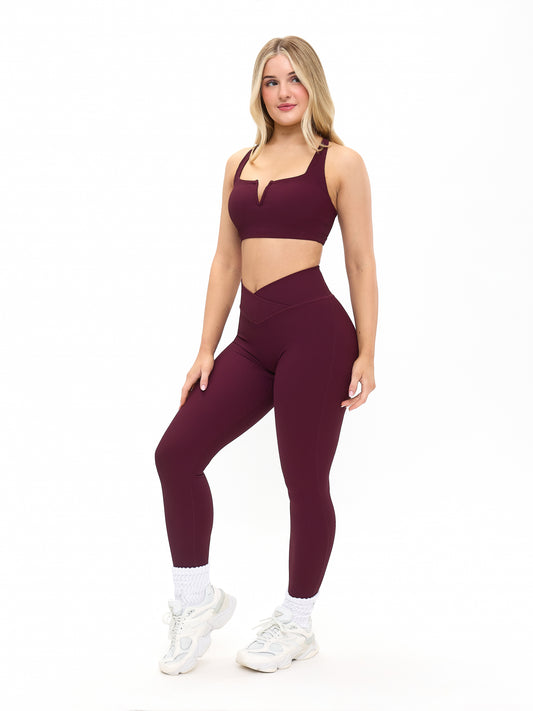 Ribbed Cross Waist Legging - Venom